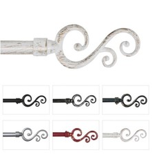 Bastone tenda shabby chic estendibile 120-210 o 160-300 asta con anelli supporti