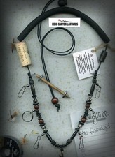 Cordino pesca a mosca con portapunte (tutte le perline naturali) fatto a mano USA 