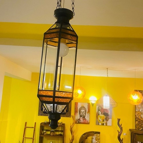 Lampadario etnico ferro e - etnico,