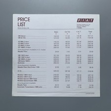 Fiat Range UK Price List