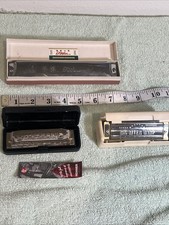 Lot Of 3ea Harmonicas In Cases