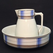 SET DA TOILETTE AEROGRAFATO CERAMICA FUTURISTA SC RICHARD SAN CRISTOFORO ANNI 30