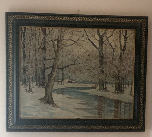 Quadro antico olio tela - su,