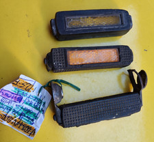 VECCHI PEDALI IN GOMMA CON PEDALI ORIGINALI INTATTI OCCHI DI GATTO GOMME BICI