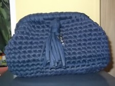 Lavori alto artigianato pochette realizzata a mano in cotone finemente lavorato