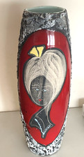 VASO ANNI 50 IN  CERAMICA TIPO LAVA  SAN MARINO VOLTO DI DONNA
