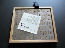 e-zero GIOCO DOMINO SUDOKU ROMPICAPO in ottone e oro 24 Kt 28 pezzi in scatola