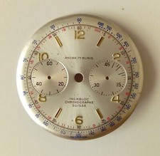 Dial quadrante Chronographe Suisse Ancre 17 Rubis crono 2 contatori da 35mm.
