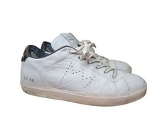 Sneakers basse da ginnastica in pelle con corona nera e bianca taglia 9 2009