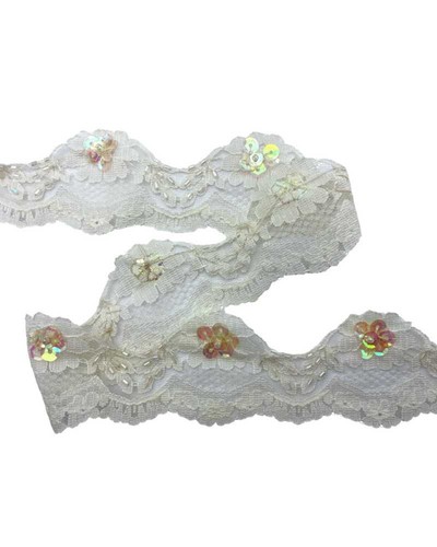 Pizzo tulle raschel panna - tulle,