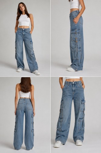 Jeans cargo donna gestuz - jeans,