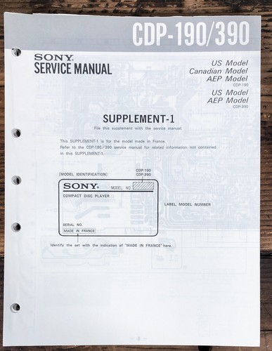 Sony cdp 190 - cdp-390, lettore