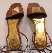 Sandalo Rockstud Gladiator Marrone. Valentino Garavani. Made In Italy. Tg.37.