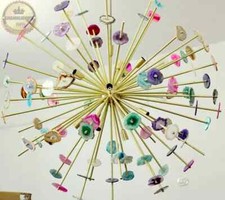 Grande Agata Lampada Naturale Sassi Luci Premium Ottone Illuminazione