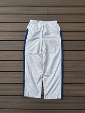 Pantaloni da pista vintage Y2K Nike nylon a righe grigio blu coulisse uomo M NUOVI