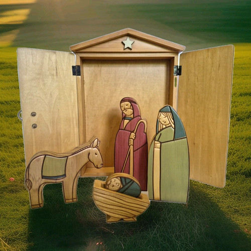 Set natività 6pz legno - set,