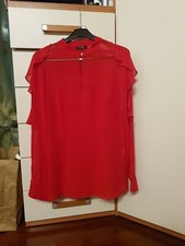 Blusa Fracomina Collezione Autunno Inverno 2020/21 rossa cipria volant, maglia s