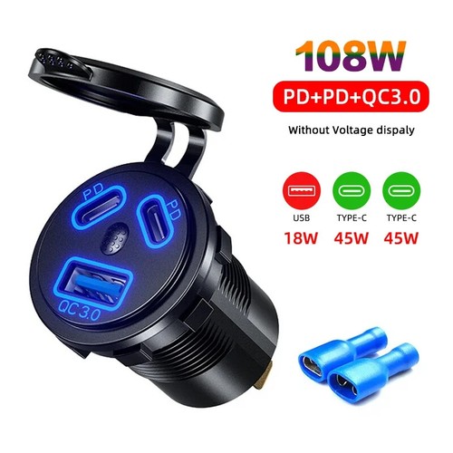 12v 108w usb caricabatteria - 108w, c