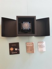 Omega swatch Mission To Neptune 42 mm.cassa BLU in Bioceramica, Cinturino Nero