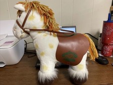 Toppa cavolo vintage 1984 bambini spettacolo pony peluche cavallo bianco con sella e redini