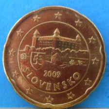 Moneta 20 centesimi di euro Slovensko 2009 Slovacchia castello di Bratislava