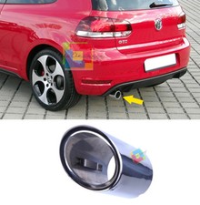 VW GOLF 6 VI 2008-2013 TERMINALE DI SCARICO SINGOLO CROMATO ACCIAIO INOX