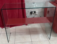 Consolle In Vetro con Ripiano Rosso