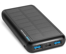 Solar Powerbank, 10.000Mah, Power Bank Con Pannello Solare, Ricarica Rapida, Int