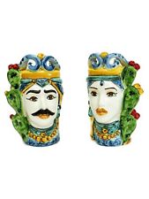 Coppia teste di moro h15 cm in