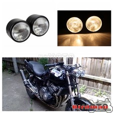 Doppio Faro Nero Moto Doppia