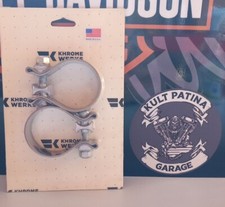Harley Davidson Morsetti di Scarico KHROME WERKS Acciaio Inox 2" Made In USA 