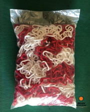 Catena segnaletica plastica PVC bianco rosso 25metri Ø6mm delimitazione cantiere
