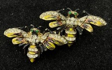 Spilla ape DF47 Coro Duette vintage smalto e strass