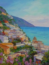Amalfi Italia quadro IMPRESSIONISMO arte originale olio su tela di A Onipchenko