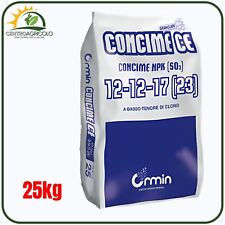 CONCIME ORGANO-MINERALI ORMIN NPK 12-12-17 UNIVERSALE 25KG BASSO TENORE DI CLORO