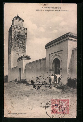 Cpa rabat mosquée - rabat,, palais
