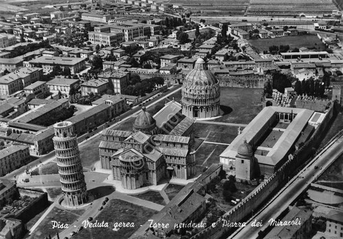 Cartolina pisa veduta aerea - pisa,