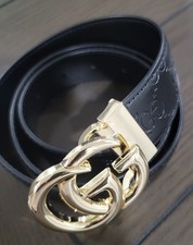 Gucci Cintura Uomo GG Nero/Oro