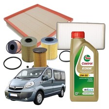 Kit Tagliando Opel Vivaro (X83) 2.0 CDTI 114Cv 84Kw Dal 2006 8LT Castrol 5w30 C3