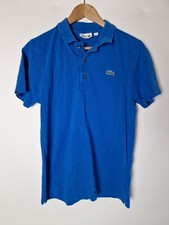 Polo uomo Lacoste L1230 cotone slim fit t-shirt blu taglia 3/US S