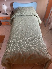 Coperta Copriletto Singola in 100% pura Lana Merinos Beige o Verde