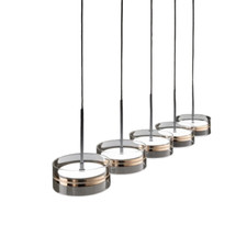 Lampadario a Sospensione Led Contemporaneo  in Vetro Oro Rosa PERENZ AERE 8218OR