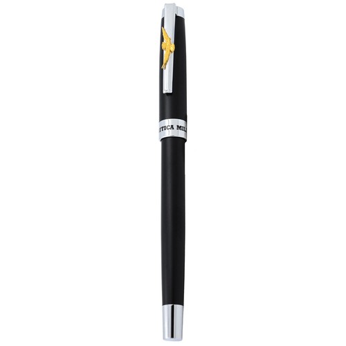 Penna roller nera metallo - penna,