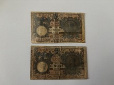 Italie Billet 5 LIRE 1904 1881