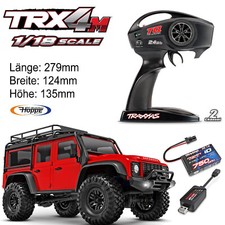 TRAXXAS TRX-4M Land Rover Defender 4x4 rosso RTR incl. batteria/caricabatterie 1/18