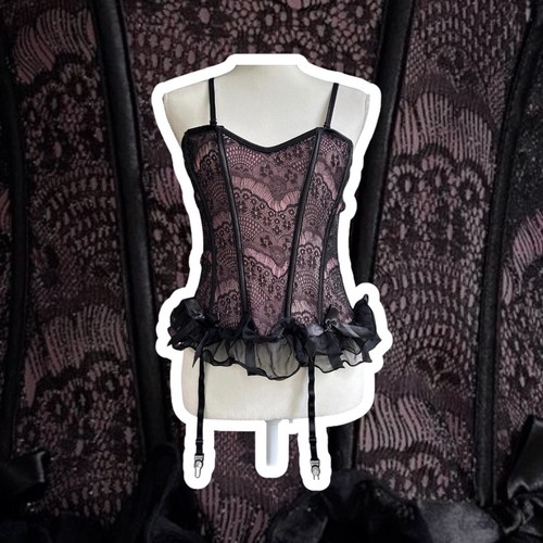 Y2k grunge corsetto pizzo - y2k, in