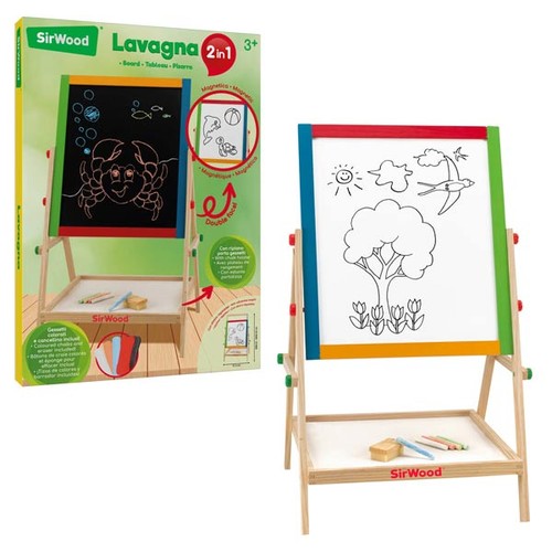 Lavagna legno 2in1 altezza - lavagna,