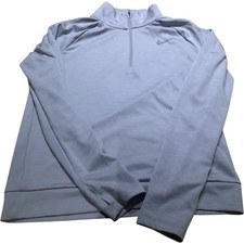 Nike Dri-FIT Running Top Uomo XS Grigio Chiaro 1/2 Zip Manica Lunga Riflettente