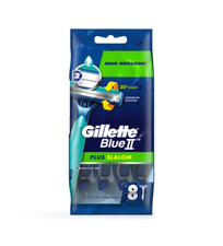 GILLETTE BLUE II PLUS SLALOM-8 lamette Rasoio Uomo barba Usa e Getta