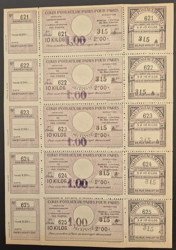 France feuille colis postaux - france,